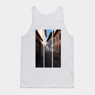 North Italy Life in the center of the lombard medieval city. Walking through narrow streets and walls. Sunny summer day. (vertical) Tank Top